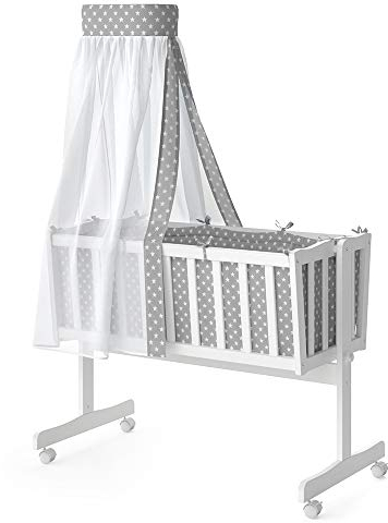 VitaliSpa Babybett Noah, Stubenbett, Weiß, 40x90 mit Überzug