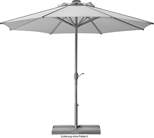 Schneider Sonnenschirm Rooftop, Silbergrau, 350 cm rund, 677-14, Gestell Aluminium, Bespannung Polyester, 25 kg