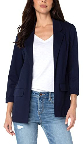 Liverpool Women's Boyfriend Blazer with Princess Dart, Cadet Blue, XL