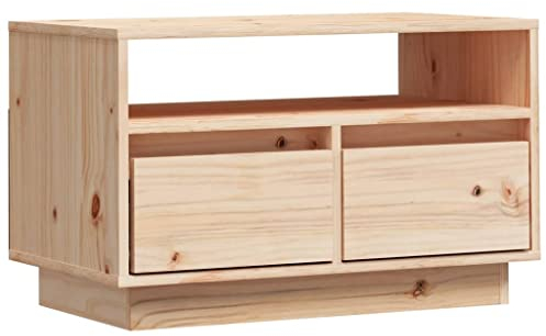 vidaXL Meuble TV Centre de Divertissement Meuble Stéréo Meuble de Rangement Salle de Séjour Intérieur 60x35x37 cm Bois de Pin Massif