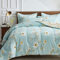 Lanqinglv Wende Bettdecke 155x220 2er Set Ganzjahresdecke 4 Jahreszeiten,Weiß Blau Blumenmuster Steppdecke für Allergiker Zudecke Schlafdecke Duvet 155x220cm,2 Decken + 2 Kissenbezug 80x80cm