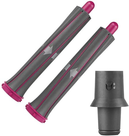 Dxyue 1.2 Inch/30 mm 1 Pair Long Curling Irons for Dyson Airwrap Styler, with Adapter for Dyson Hair Dryer Convert to Curling Iron Styler