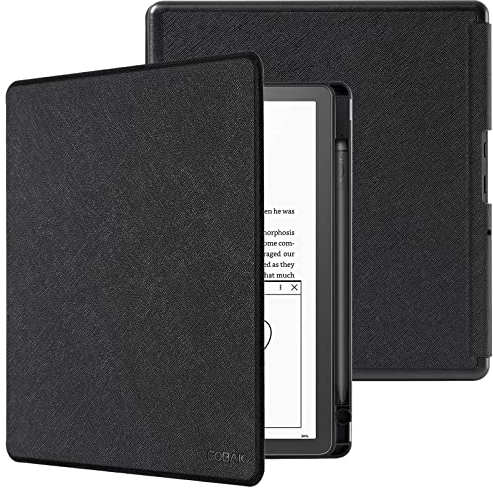 KS-230913-CoBak Custodia Cover per Kindle Scribe (10,2 pollici, versione 2022) - con Portapenne Integrato e Funzione di Sospensione/Riattivazione Automatica (Nero)