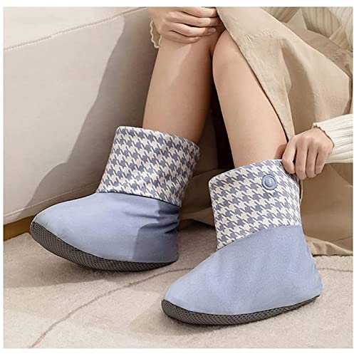 EEUK Heated Foot Warmer Electric Heating Booties Slippers, 4000mah Battery Powered Heated Slippers Electric Heating Foot Warmer Boots with 2 Temp Settings Keep Feet Warm(Color:Purple)