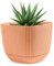 Konzept 11 - Pot de Fleurs d'Intérieur et d'Extérieur 0.68l, Jardinière carrée en Plastique avec Soucoupe (Réservoir d'eau) Rose 11x11x9.5 cm - Différentes Couleurs et Tailles du Bac