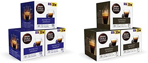 Dolce Gusto NESCAFÉ Ristretto Ardenza - x3 pack de 30 cápsulas - Total: 90 cápsulas & NESCAFÉ Espresso Intenso - x3 pack de 30 cápsulas - Total: 90 cápsulas