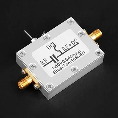 10MHz-6GHz Bias Tee, Coaxial Bias Tee RF Blocker Bias Tee Broadband Coaxial Feed RF Broadband Radio Frequency Microwave Coaxial Bias for Broadband Radio Amplifier Optical Fiber