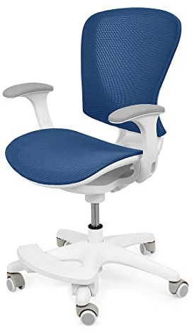 Spacetronik Schreibtischstuhl Kinder - Kinder-Drehstuhl mit Fußstütze - Kinderstuhl 5-14 Jahre - Bürostuhl mit verstellbarem Rücken und Sitz - Ergonomischer Stuhl - Sitzhöhe 42-49,5 cm