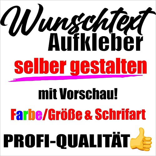 myrockshirt Wunschtext Aufkleber SELBST GESTALTEN Buchstaben Zahlen mit VORSCHAU Auto Wohnmobil Wohnwagen Schriftzug Autoaufkleber Text Sticker