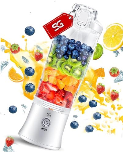 Stellar Goods Powerful Portable Blender for Smoothies & Shakes - Mini Blender with High-Torque Motor, Long-Life Battery, Leak-Proof Cup - One-Click & Pulse Mode - Personal Blender for Home, Travel