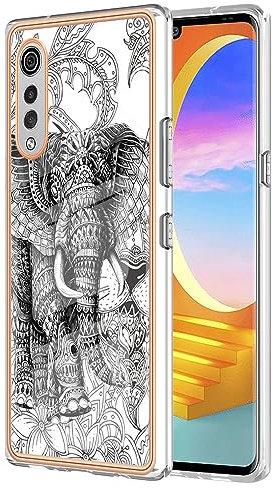 BLOTECH Silikon Hülle für LG G9 Velvet Flexible TPU Rückseite Durchsichtig Gummi Gel Case Passt Elefanten Grau Bumper Schutzhülle Kristall Klar Kratzfeste Haltbares Handyhülle für LG G9 Velvet
