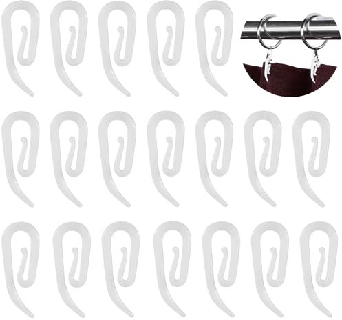 YOFASEN Ganci per Tende in Plastica Bianca per Tende per Porte, Tende da Finestra, Nastro per Tende, 100 Pezzi