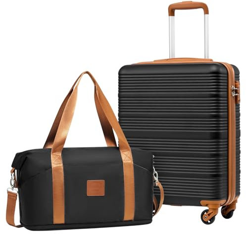 COOLIFE Cabin Suitcase, Ryanair Cabin Bags 55x40x20 and Easyjet Underseat Bag 45x36x20-30L, Hand Luggage with 4 Wheels, Telescopic Handle & TSA Lock | Lightweight Carry On Suitcase