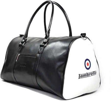 Lambretta Retro Classic Sports Messenger Shoulder Laptop Tablet Body Strap Bag Black/White | Size: Large