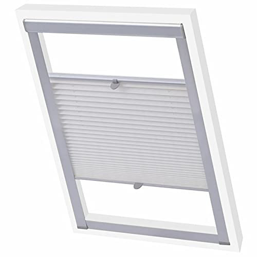 Plissee Faltstore, CIADAZ Verdunklungsplissee, Dachfenster Rollo, Sichtschutz Fenster, Fensterrollo, Plissee Verdunklung, Plisseerollo, Weiß C02