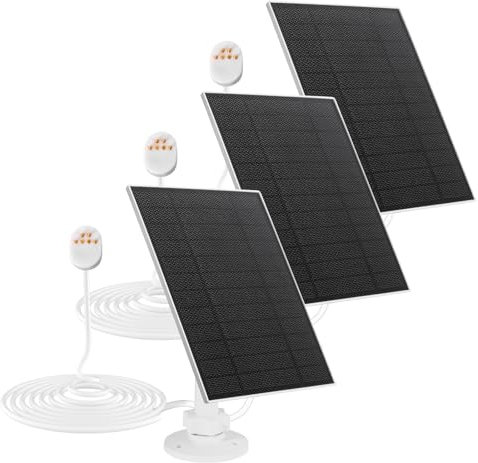 Solar Panel for Google Nest Camera Outdoor & Indoor(Battery Version),5V 5W Solar Panel Charger with 13Ft/4m Charging Cable,IP65 Waterproof, Includes Adjustable Wall Mount,3 Pack