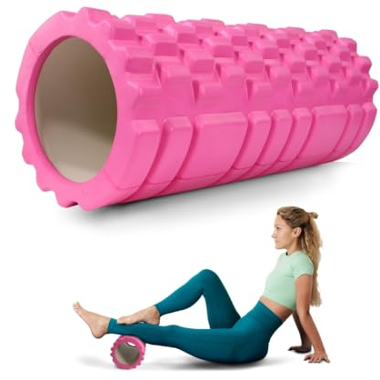 Mobiclinic® fitness, Rouleau de massage, Fitroller, Mousse et eva, 14x33 cm, Pilates, Yoga, Étirements, Portable, Polyvalent, Pour tout le corps, 3 niveaux d'intensité