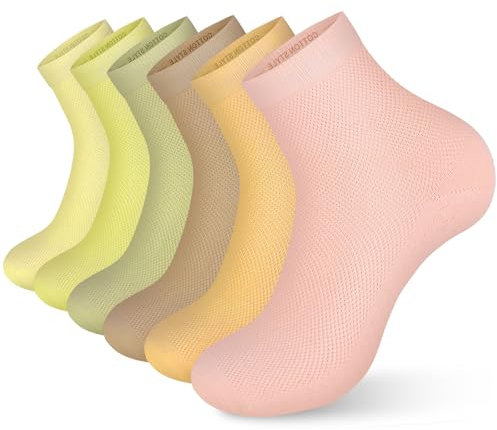 Gogogoal Baumwolle Viertelsocken Damen Knöchelsocken Lady Business Freizeit Laufen Dress crew süße Socken 40-44 Multipack Morandi 6 Paar L