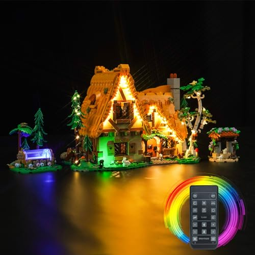 Fernbedienung Licht-Kit für Lego Schneewittchen und die Sieben Zwerge Hütte (Nicht Lego), Led Beleuchtungs Set für Lego 43242 Snow White and The Seven Dwarfs' Cottage Kreative Spielzeug