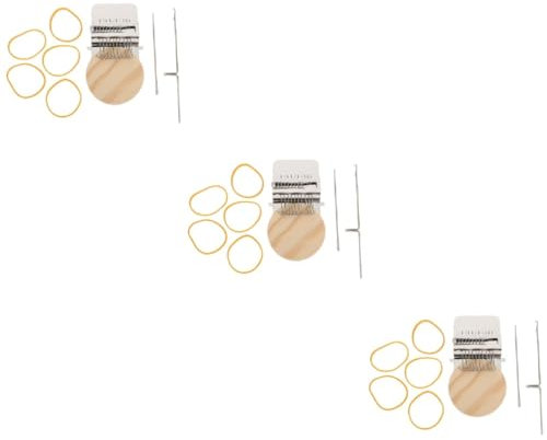 STOBOK 3 Juegos mini telar telares de madera tricotin ropa bricolaje telar herramientas de madera Remendar ropa de jeans en telar tejedora de madera mini versión máquina de tejer vaqueros