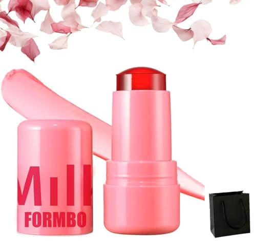Milk Water Jelly Tint, Milk Makeup Jelly Tint Blush, Sheer Lip & Cheek Stain Makeup Cooling Water Jelly Tint, Water Jelly Tint Stick Sheer Lip & Cheek Stain Finish (#02, M)