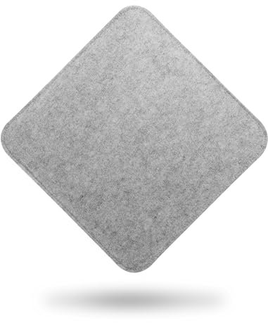 Quantum Interior by Maxland Filz Sitzkissen, Stuhlkissen aus Filz, runde Auflagen, eckige Filzkissen 38 cm 2-er Set (Rechteckig Silber)