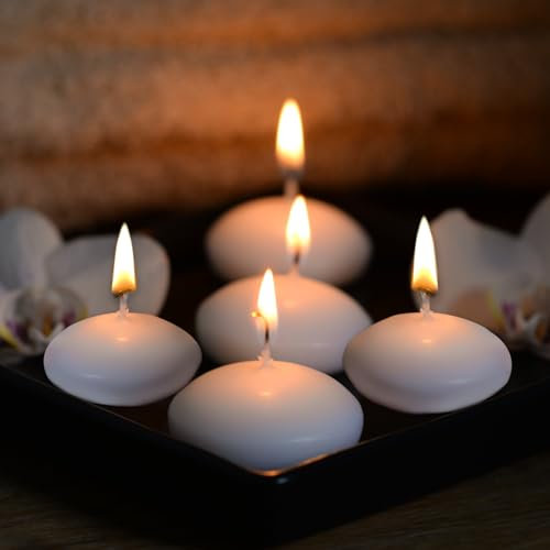 20 Velas flotantes de cera blanca, Velas flotantes, Candelitas Cálidas Flotantes para Decoración Boda Fiesta Piscina SPA San Valentín Bañera Navidad