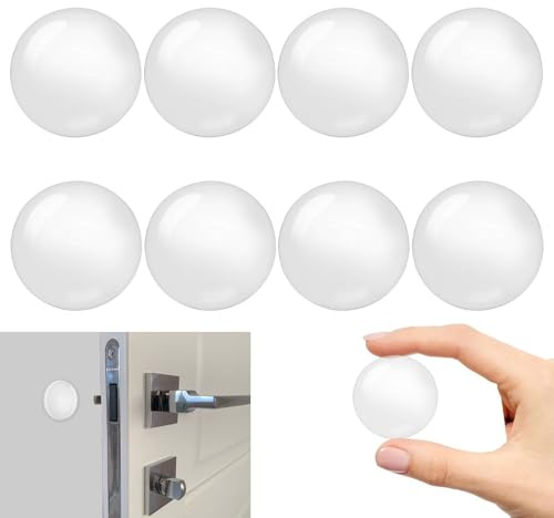 Wall Door Stop, Pack of 8 Transparent Rubber Buffers, Self-Adhesive, 50 mm, Elastic Buffers, Silicone Door Buffers, Door Handles, Wall Protection, Rubber Knobs, Stop Buffer Door for Wooden