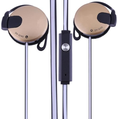 Clip Earphones Wired - Clip Type Earphones Wired | 3.5mm Over Ear Wire Stereo Earphones | Clip Type Wired Ear Buds | MP4 Earphones with Ear Hook for Exercise Hiking And Camping