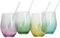 Ritzenhoff & Breker Set di bicchieri da long drink Color, 4 pezzi con cannucce in vetro