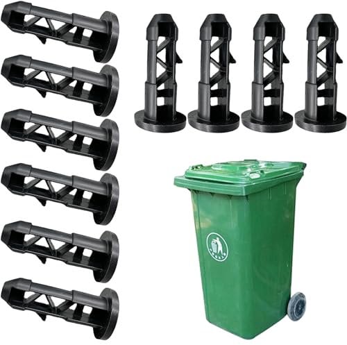 OHYER Pack of 10 Hinge Pins for Wheelie Bin Lids Plastic Flare Pen for Wheelie Bins Rubbish Container Lock No Drilling Black Suitable 240 Litre Bin Outdoor Households 67 mm x 31 mm