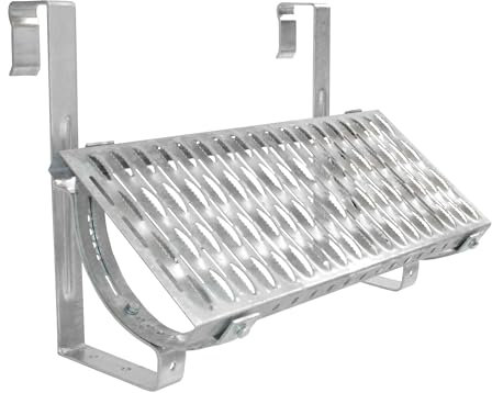 Decket Laufrost für Dach & Schornstein, Komplettset Typ D mit Dachtritt, Haltern, Befestigungen & Befestigungsschrauben, Trittfläche zur Bewegung auf dem Dach, Laufgitter, 80 cm Länge, Verzinkt