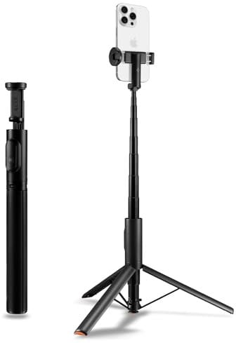 Spigen Trípode Automático Selfie Stick, WonderSnap S541W, Selfie Stick Bluetooth 5.0 con Control Remoto, Trípode para Smartphone para iPhone, Galaxy, Pixel, Xiaomi, OnePlus etc - Negro