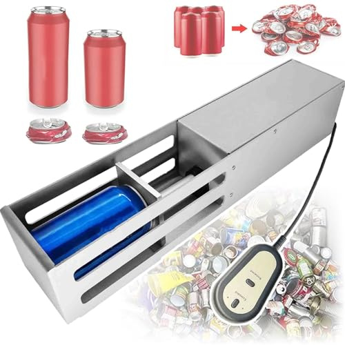 Can Crusher,Electric Plastic Water Bottle Flattening Machine,Storage Compartment,Easy to Use,for Schools,Restaurants