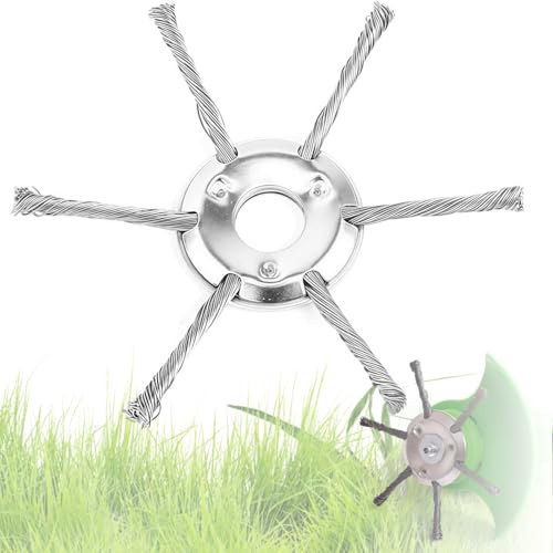 Testa decespugliatore a benzina, in filo di acciaio, testa decespugliatore, attacco indistruttibile con filo annodato, ricambio da 24,5 mm per tosaerba e tagliaerba (17,8 cm)