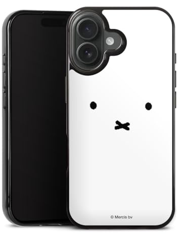 Silikon Hülle kompatibel mit Apple iPhone 17 Case schwarz Handyhülle Hase Miffy Dick Bruna