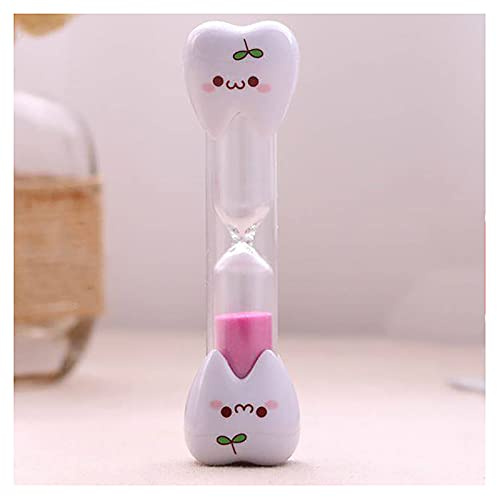 Minuterie de brosse à dents en forme de sablier, 3/5 minutes, multicolore, avec smiley(Pink,5 minutes)