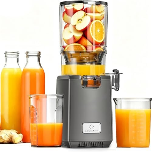 LINKChef Entsafter für Gemüse und Obst mit 130 mm Breiter Einfüllöffnung, 250 W Slow Juicer BPA-Frei, Elektrische Saftpresse, 1,8 L, Leicht zu Reinigen, inkl. Saftrezepte