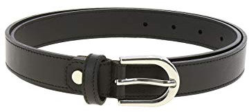 FASHIONGEN - Cinturón para mujer en cuero italiano, LUNA, Fabricado en Francia - Negro, 80