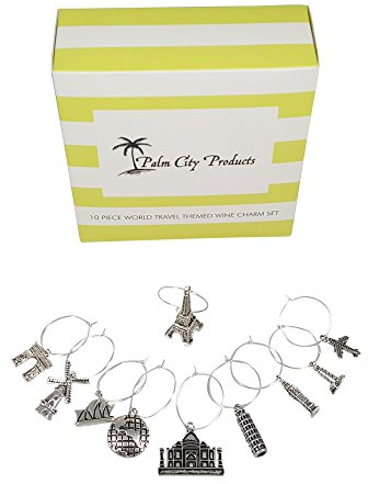 Palm City Products - 10-teiliges Weltreise-Motto Charm Set
