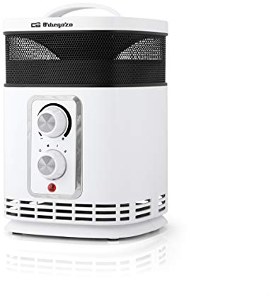 Orbegozo CR 6025 - Calefactor cerámico 360 con función ventilador, 1500W de potencia, 2 niveles de funcionamiento