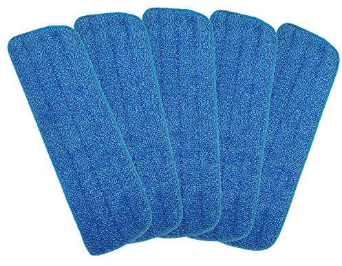 Colorsheng Cabezales de repuesto de microfibra para mopas húmedas/secas, almohadillas de limpieza de suelos compatibles con sistema de cuidado de suelos Bona (paquete de 5)