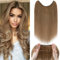 Haarverlängerung, Echthaar, 100% Echthaar, Extensions, ohne Clips, ohne Kleber, unsichtbare Haarverlängerung, 40,6 cm, #6 Hellbraun