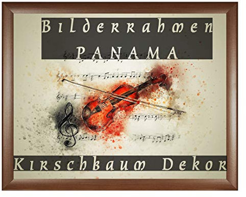 Homedecoration Bilderrahmen Panama 25,4 x 25,4 cm in Kirschbaum Dekor mit stabilem 2 mm Antireflex mit Größenwahl