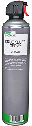 KOKA Druckluftspray PC Reinigung 600ml – Anti Staub Spray für USB-C Buchse, Handy Lade Buchse, Tastatur, Computer, Elektronik – Trockene Luftspray mit 6 Bar als smartphone Luftdruck Reiniger