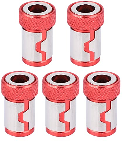 5 Stück Magnetring Anti-Rutsch-Schraubendreher Zubehör für 1/4 Schraubendreher Bits(rot)