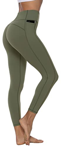 Persit Sporthose Damen, Sport Leggins für Damen Yoga Leggings Yogahose Sportleggins Olivengrün-Size 40 (Herstellergröße: M)