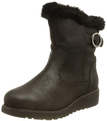 Skechers Keepsakes Cuneo Comodo Inverno, Stivali alla moda Donna, Abete Sintetico In Microfibra Nera, 37 EU