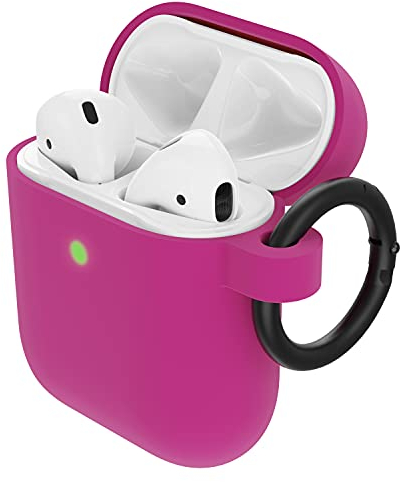 OtterBox Soft Touch Kopfhörer Hülle für AirPods (1. Gen 2016/2. Gen 2019), stoßfeste, sturzsichere, ultraflache, Kratz- und Abriebfeste Schutzhülle für Apple AirPods, inklusive Karabiner, Rosa