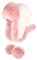 Futrzane Fliegermütze - Schapka Uschanka Damen - Fell Trapper Mütze aus Leder (One Size, Weiß - Rosa Siberian)